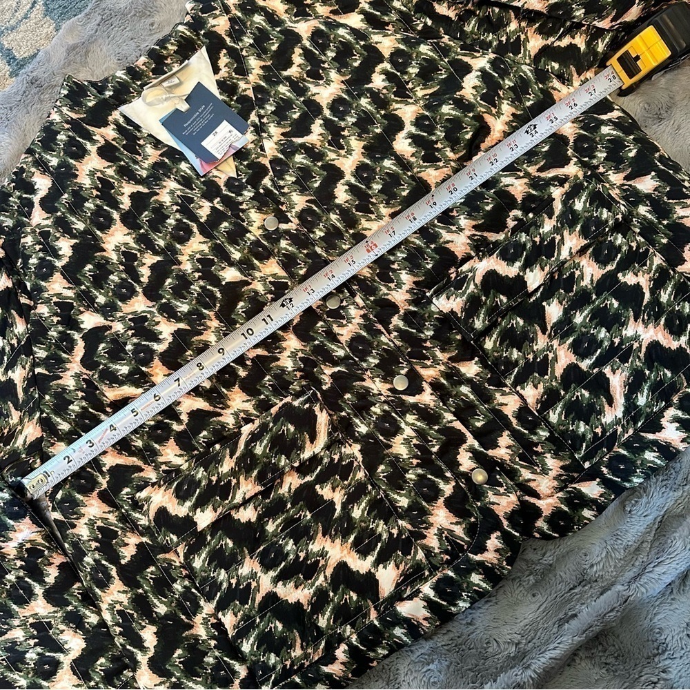 New NWT Rachel Comey Olive Green Leopard Print Cropped Quilted Jacket Size 2X - Picture 11 of 12